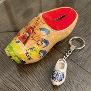 Vintage Wooden Shoe / Wooden Clog From Holland Bank